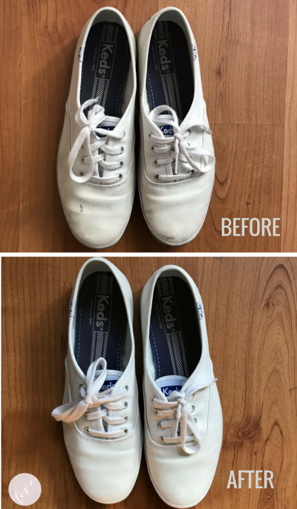 how to spot clean white canvas shoes