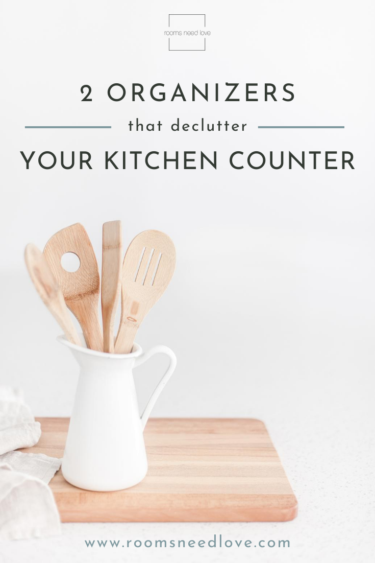 Need to declutter your kitchen counter? Try using these 2 organizers to take extra items off the counter and reduce the visual clutter.