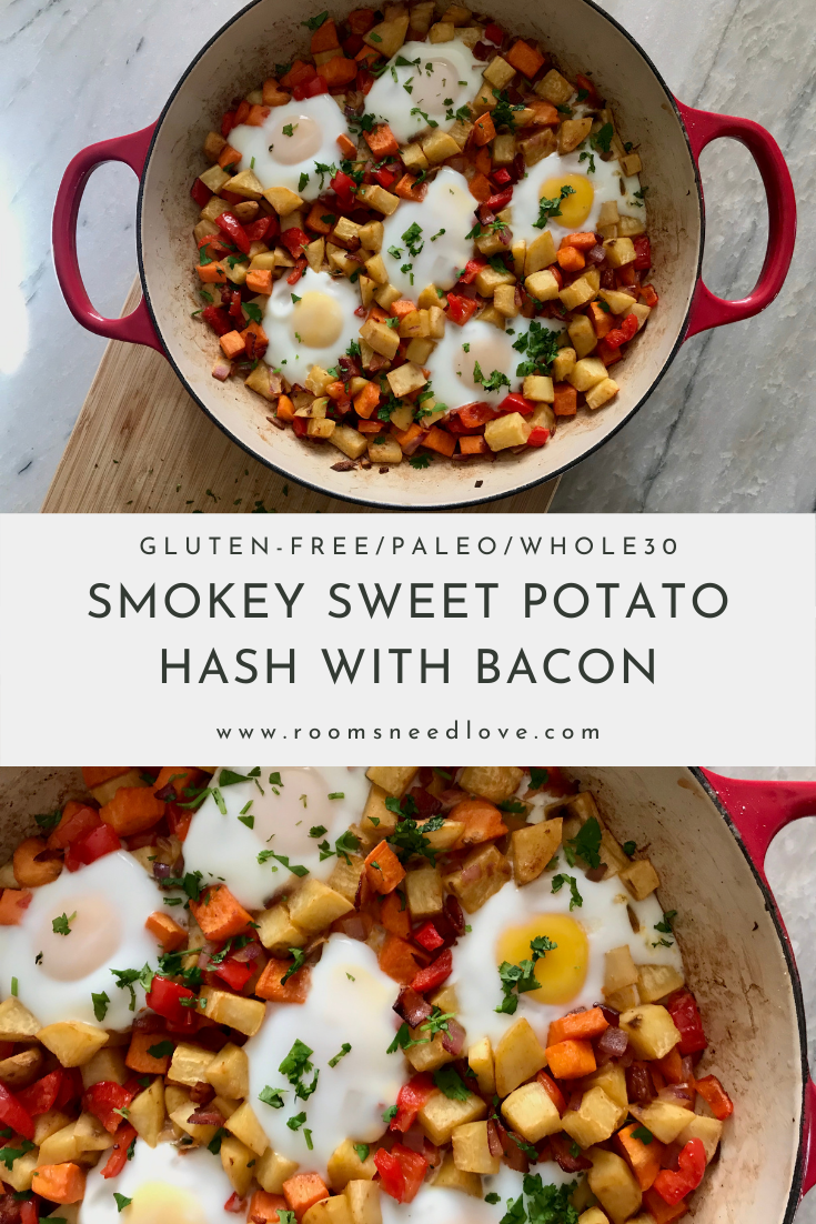 Smokey Sweet Potato Hash with Bacon - Rooms Need Love