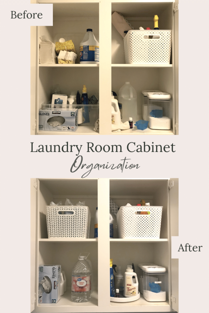 Simple, Functional Laundry Room Cabinet Organization