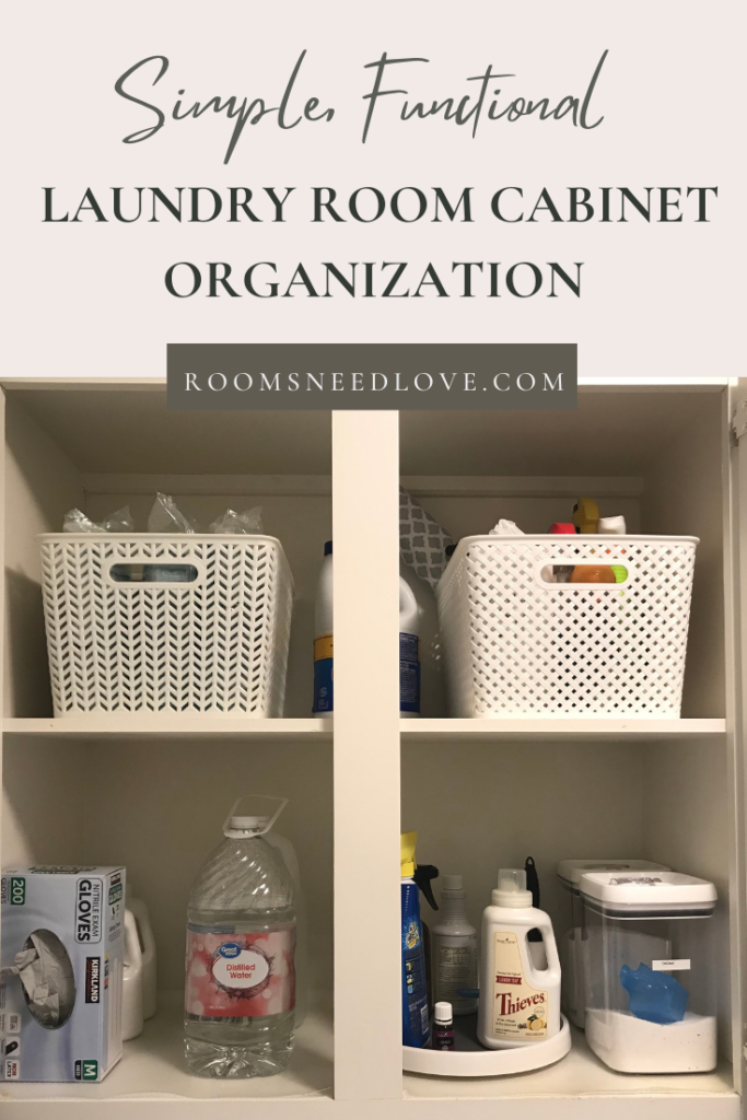 Simple, Functional Laundry Room Cabinet Organization