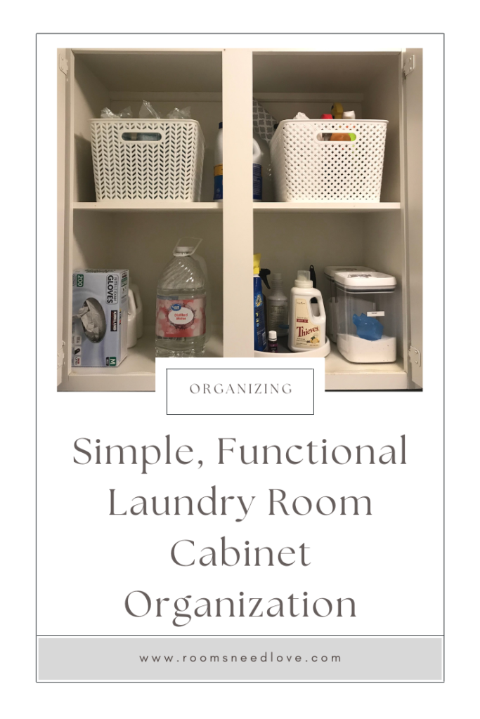 Simple, Functional Laundry Room Cabinet Organization